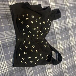 Amazon Black Floral Women's front snap Bra’s